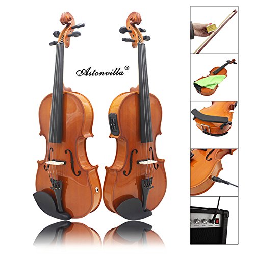 HITSAN Astonvilla 4/4 Solid Electroacoustic Violin with Pickup